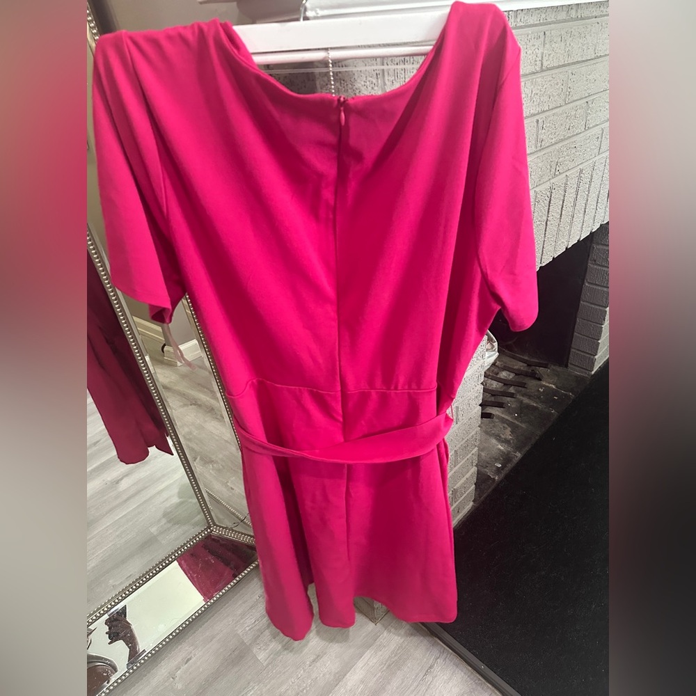 Lane Bryant Fuchsia Short Sleeve Dress - Picture 4 of 5